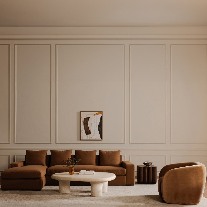 Faye Armchair, Tan Faux Mohair