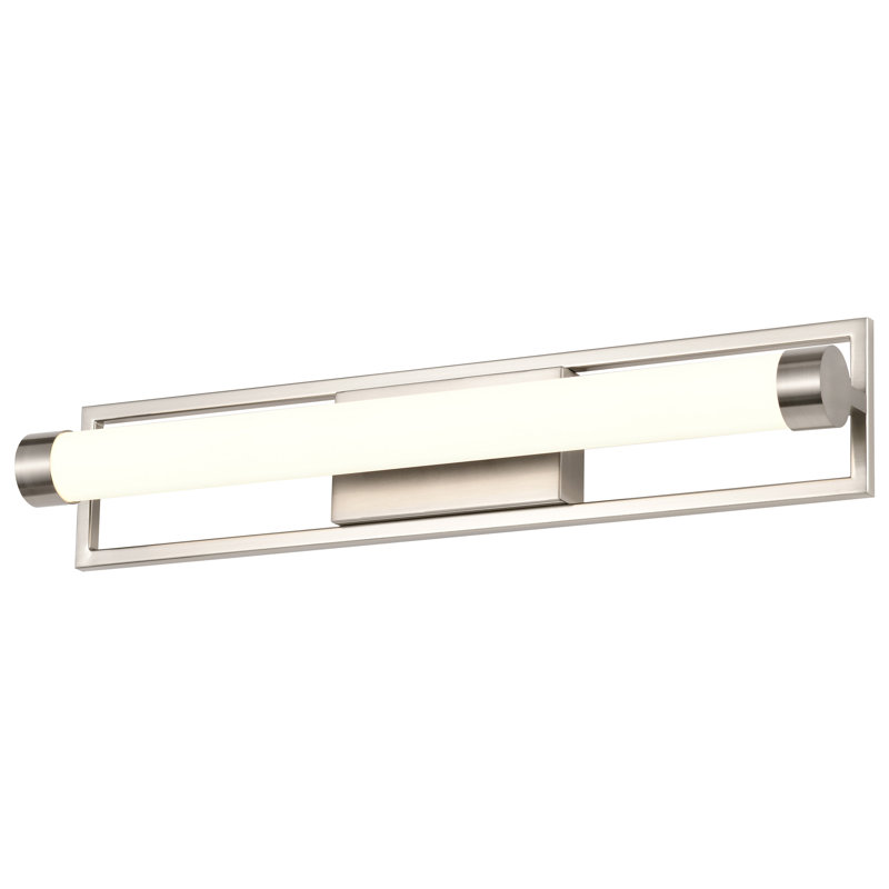 Éclairage de salle de bain à DEL à intensité variable Jacoria, 24 po de largeur, Nickel brossé