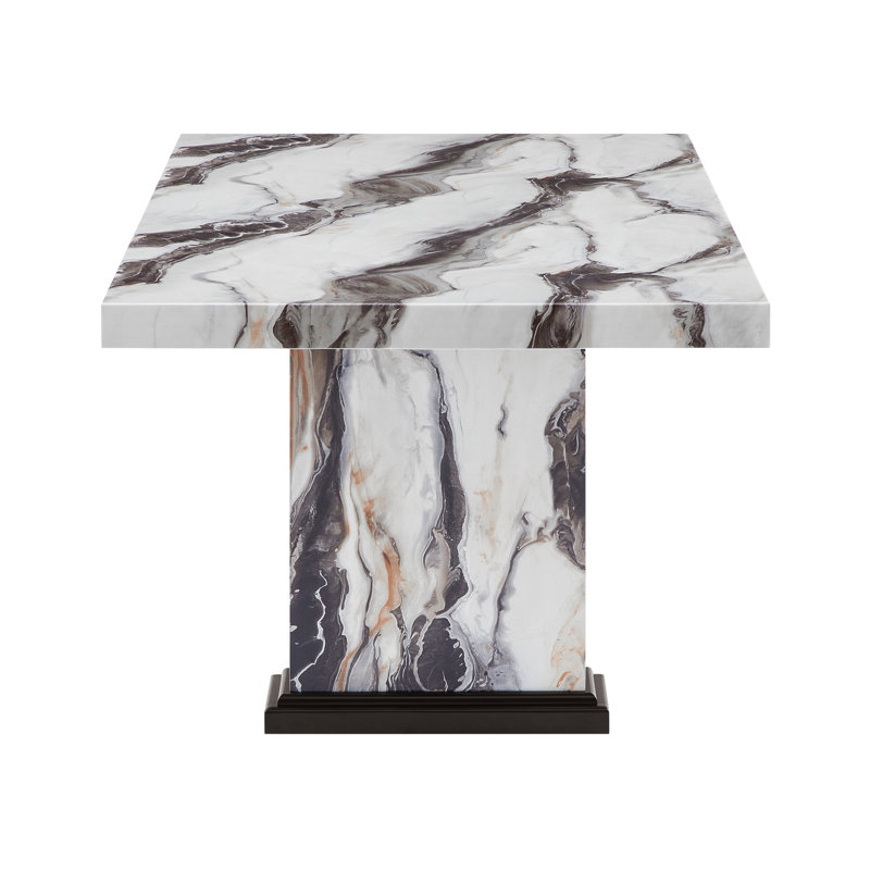 Black and White Faux Marble Dining Table