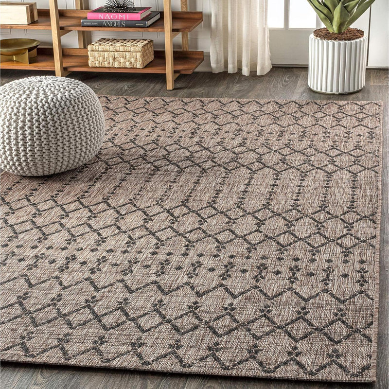 Tissage texturé naturel pour l'intérieur et l'extérieur géométrique pour le porche de la cour Nettoyage facile à utiliser par les animaux de compagnie sans perte de poils SMB108D 8