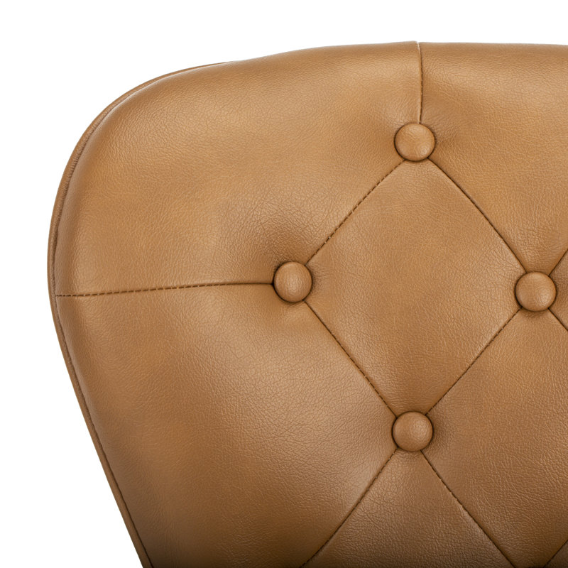Rickman Upholstered Counter Stool with Metal Frame, Camel, Counter Stool (25.98" Seat Height)