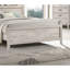 Lit pleine grandeur blanc délavé avec tablettes et éclairage de la tête de lit, mobilier de chambre classique, boutons en cristal, assemblage simple contemporain, lit en tissu, bouton fonctionnel
