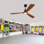 Nouveau ventilateur de plafond de 60 pouces avec moteur à courant continu réversible à télécommande de 3 pales en bois massif de 18 W pour la maison-796230919-796230914