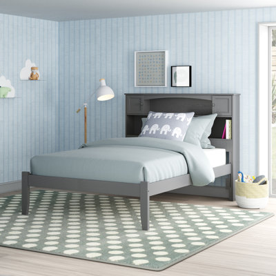Lampley Solid Wood Platform Bed with Bookcase