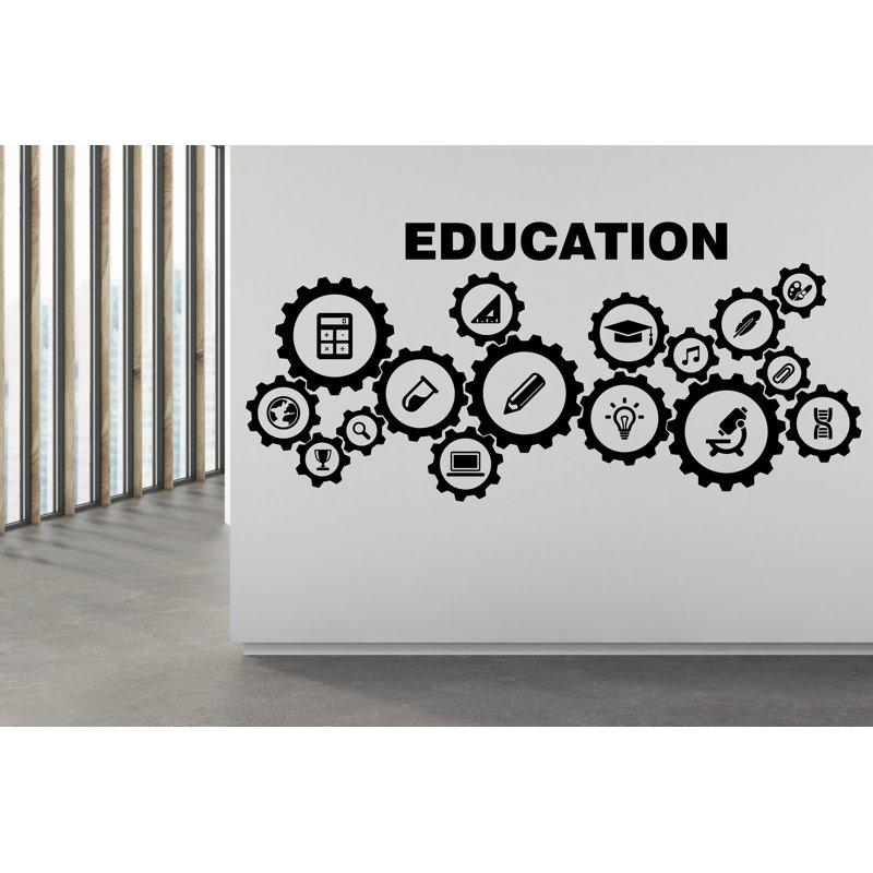 Autocollant éducatif pour école, H 18 po x l 40 po, Noir