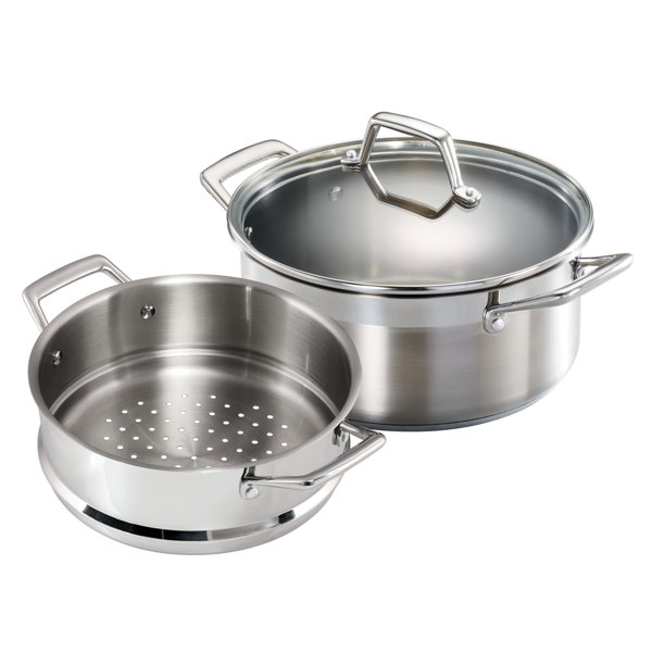 Kitchen Academy 53 Quart Stainless Steel Stock Pot with Strainer Basket,  Silver Large Cooking Pots, Commercial Cookware Sauce Pot with Lid for  Family