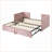 Twin Size Upholstered Daybed with Pop Up Trundle - Pink, No Box Spring Needed for Guest/Multi-Functional Rooms