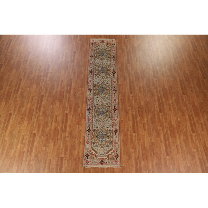 One-of-a-Kind 2'7" X 11'11" New Age Runner Wool Area Rug in Gray