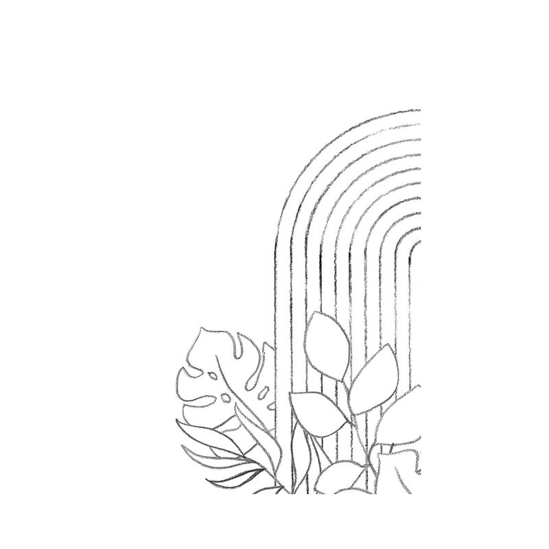Dessin botanique - reproduction d'art, H 40 po x l 26 po x P 1,5 po, Toile tendue, Aucun mat