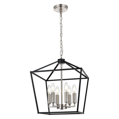 Luminaire suspendu de style lanterne à 6 lumières Hirra