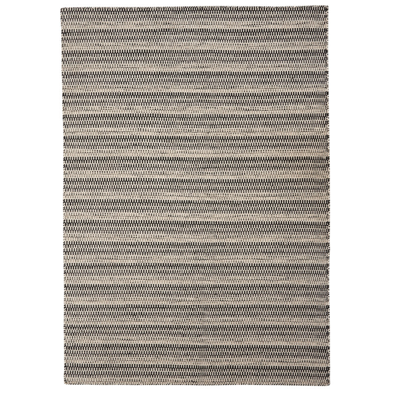 Ouasse Striped Wool Hand Woven Area Rug, Rectangle 140 x 200cm