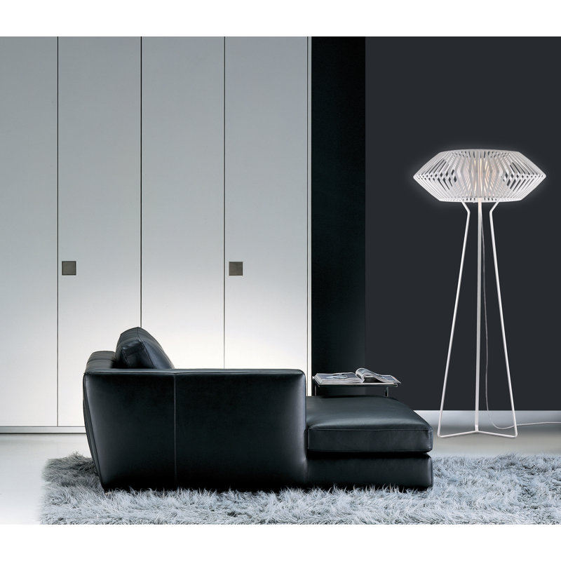 V Floor Lamp, White, White
