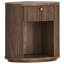 Table d'appoint ronde de 55 cm de hauteur avec tiroir et station de recharge, table de chevet avec rangement ouvert pour petits espaces, salon, chambre