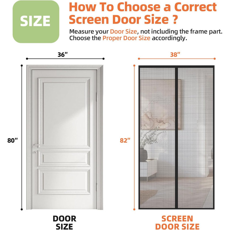 Magnetic Bug Mesh Screen Door