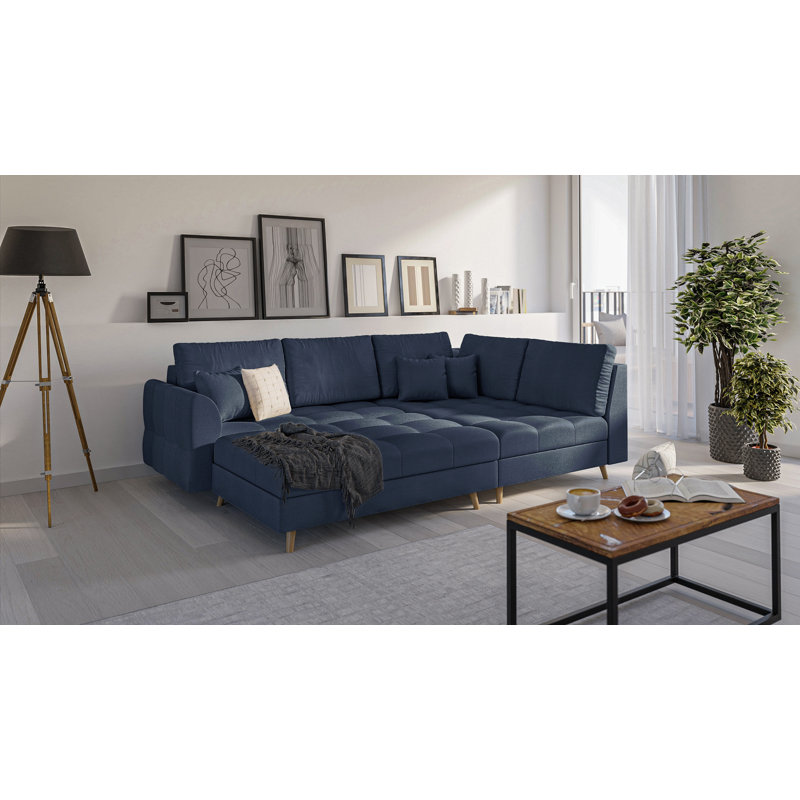 Scandinavian Footstool, Dark Blue