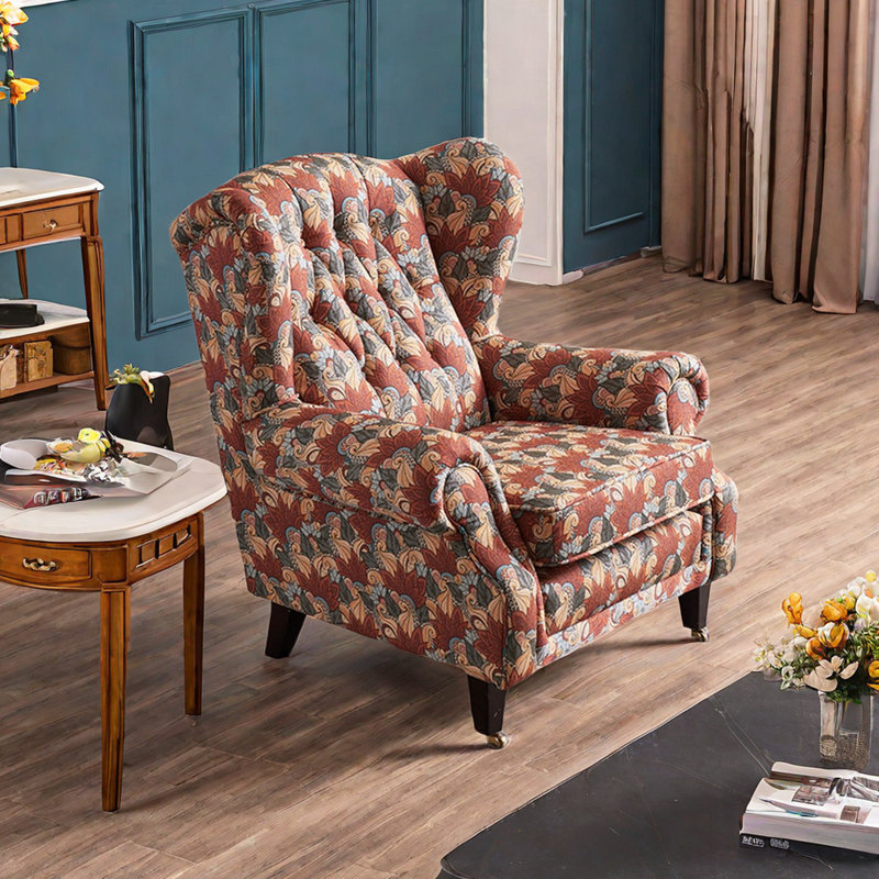 Fauteuil inclinable Itsuo, Rouge / bleu clair