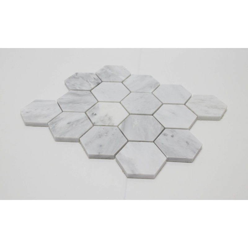 Carreaux de marbre blanc de Carrare Fixturedisplays® 13,58 X 11,41 "15975