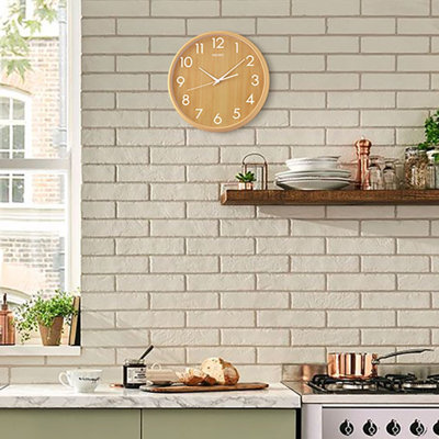 QXA810YLH Wall Clock, Light Brown