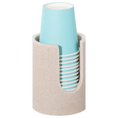 Distributeur de gobelets de salle de bain en résine beige