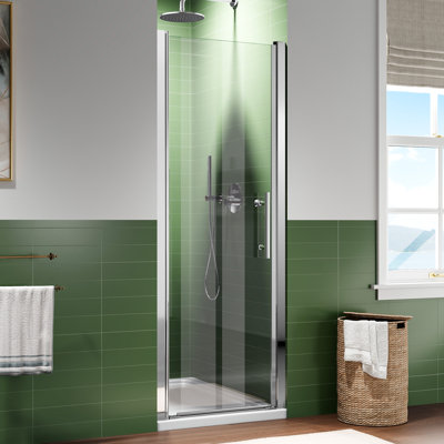 26-27.5＂w X 68＂pivot Single Shower Door With 1/4＂(6mm) Clear Tempered Glass