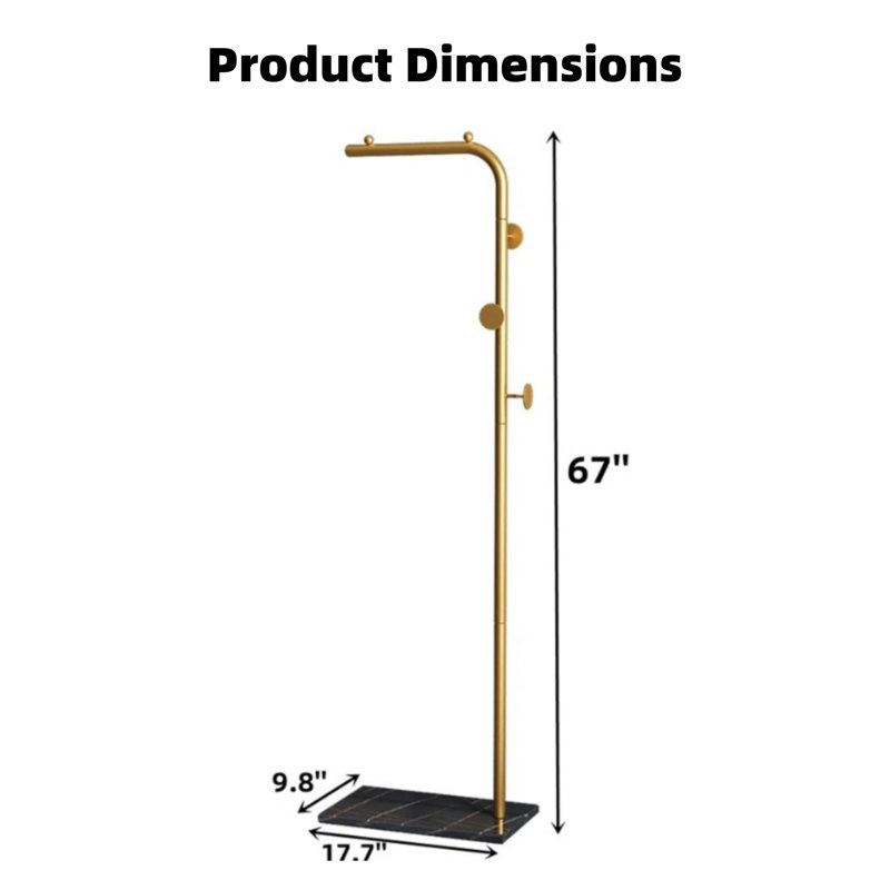 17.5-Inch Metal Coat Hanger With Black Base, Black/Gold