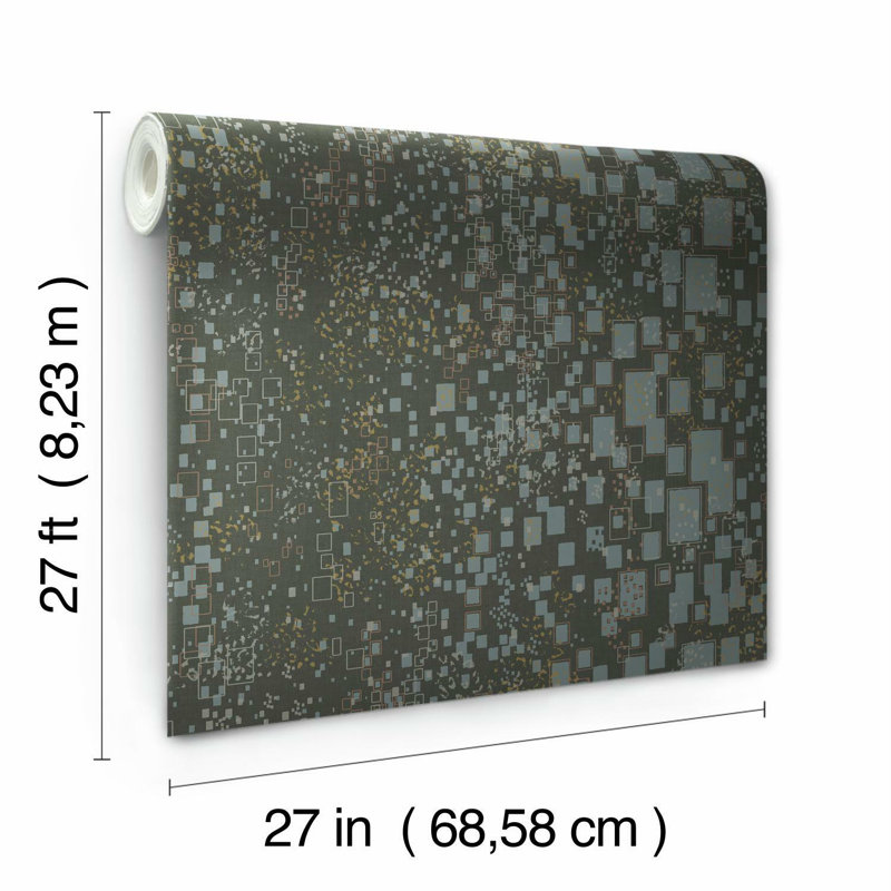 Papier peint confettis dorés, Gris anthracite
