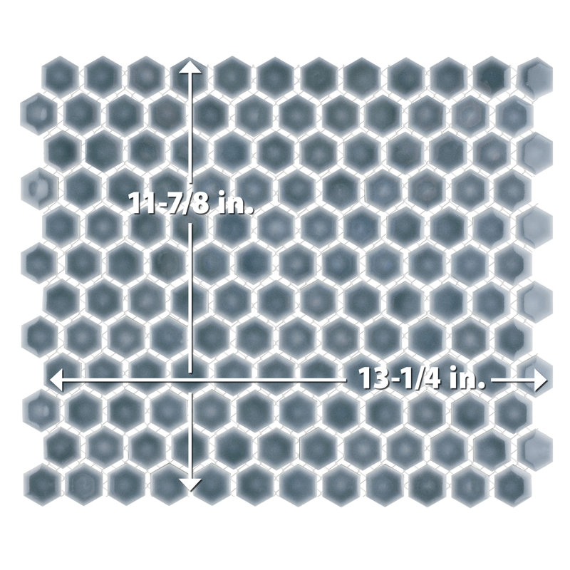 Hudson 1" x 1" Porcelain Honeycomb Mosaic Wall & Floor Tile, Storm Gray