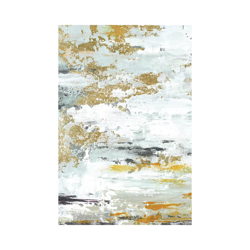 « Gold Magic vertical abstract II » par Patricia Pinto, reproduction d’art, Toile tendue, Pas de tapis