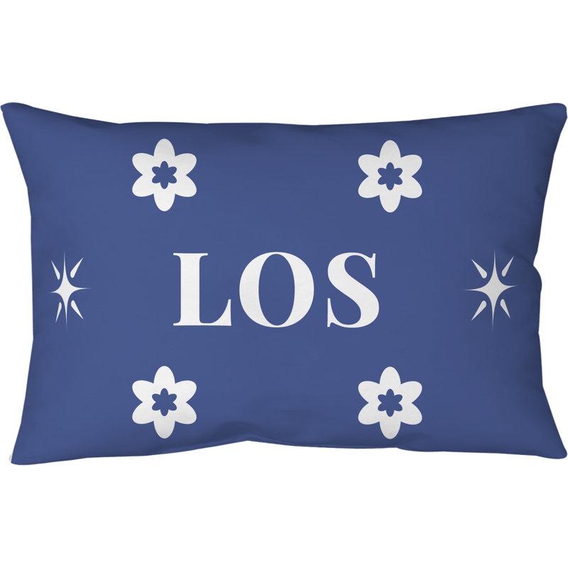 Oreiller en polyester LA 20 po x 14 po LA, Bleu blanc LA Basketball Couleurs, Coussin de tête de lit simple