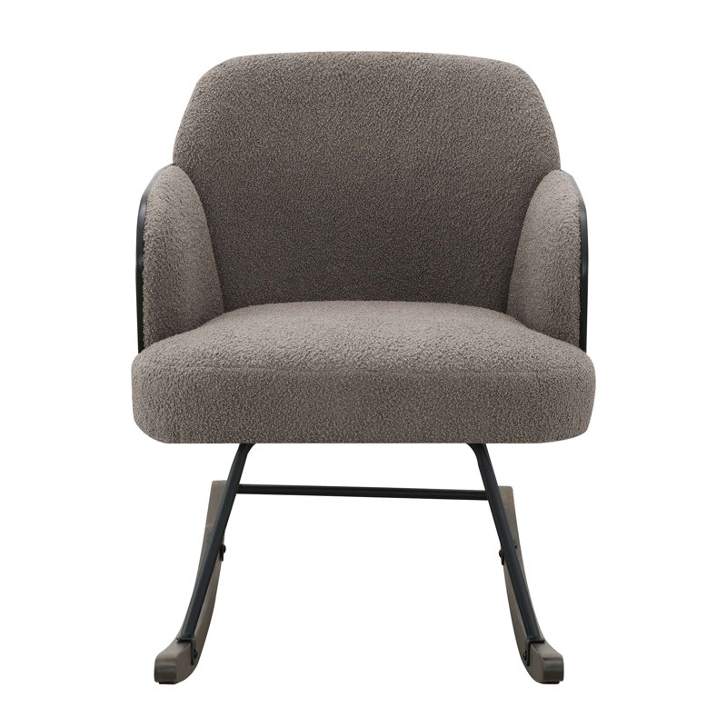 Chaise berçante rembourrée Valera, Taupe