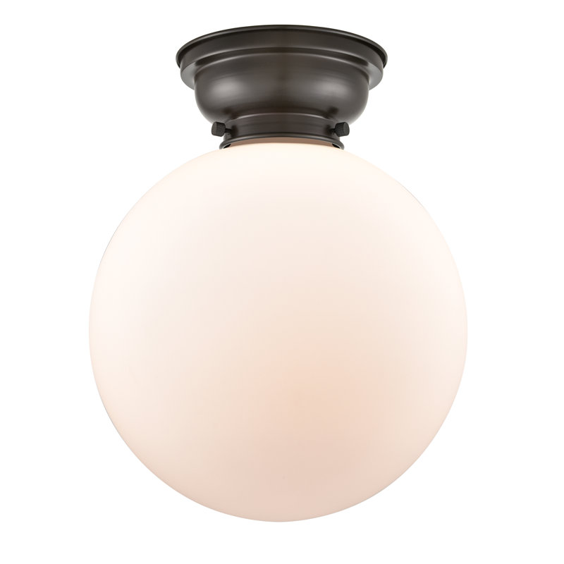 Plafonnier encastré 1 lampe 12 po Alstrom, Blanc mat, Bronze huilé, Ampoule non incluse