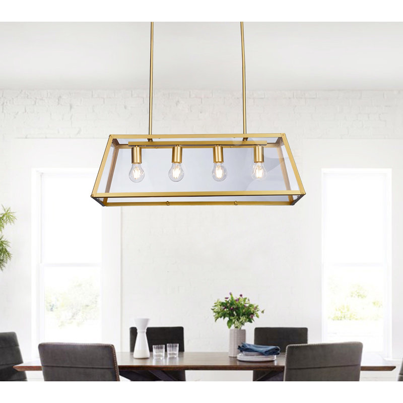 Luminaire suspendu rectangulaire à 4 lumières Kariyah
