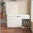 Entryway Bench with Shoe Storage, Adjustable 3-Tier Flip-Up Drawers & Hidden Cabinet, Triple Storage and Modern Design Shoe Organizer