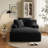 67'' Compression Upholstered Chaise Lounge, Corduroy Sofa Bed With Deep Seat , Pillows And Armrests, No Assembly Required,Black-261900557