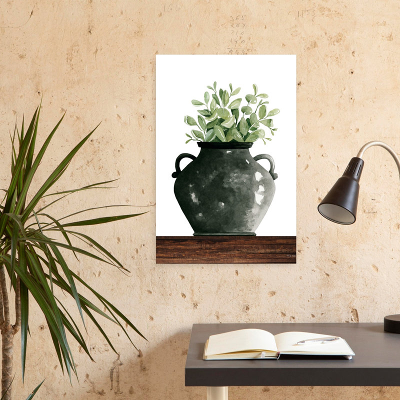 Art contemporain abstrait pot noir, H 24 po x l 16 po
