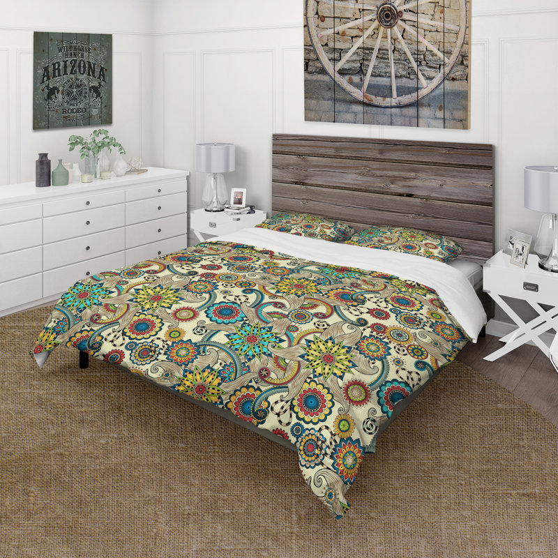 Ensemble de housse de couette en microfibre Pertrina, Housse de couette simple + 1 taie décorative stan