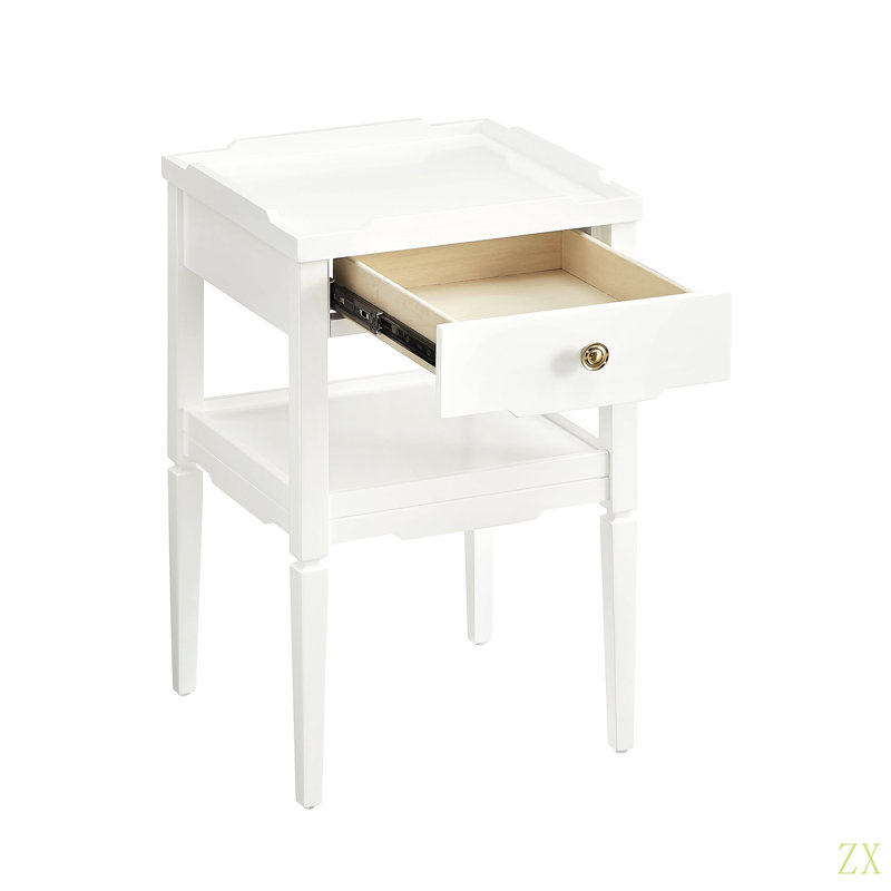 Table de chevet 1 tiroir Foley, Blanc