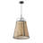 3-Light bamboo woven round adjustable iron pendant lamp