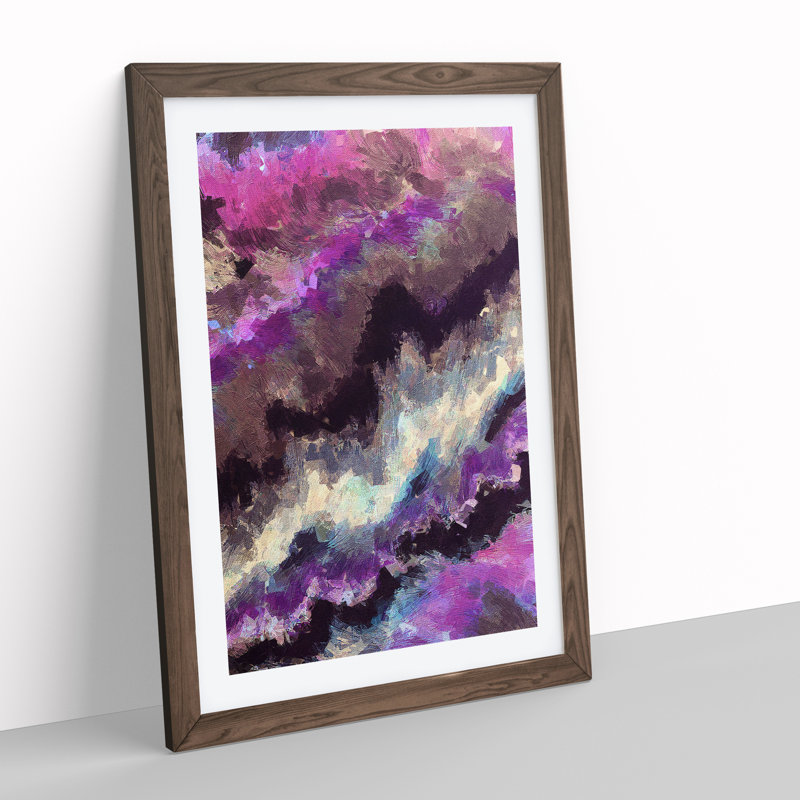 Blinded By Light Abstract - Wall Art, 66cm H x 48cm W x 2cm D, Walnut Framed, White