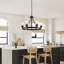Lustre de style maison de campagne avec hauteur réglable, plafonnier rond à 6 lumières, finition bronze huilé, globes en verre, base E26, convient à la salle à manger, à la cuisine et plus encore-112592471