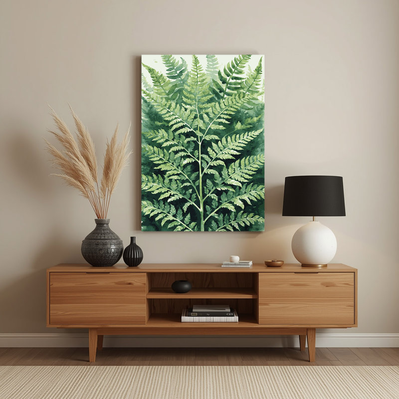 Aquarelle, botanique, 43, art mural vert en métal, H 24 po x l 20 po