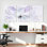 Abstrait fleur de lavande avec décorations argentées, ensemble de 3 toiles