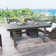6-Person Outdoor Rectangular Patio Dining Table With Umbrella Hole, All-Weather Resistance