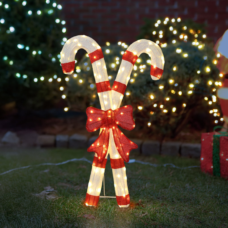 Décoration de Noël canne en bonbon 33 po