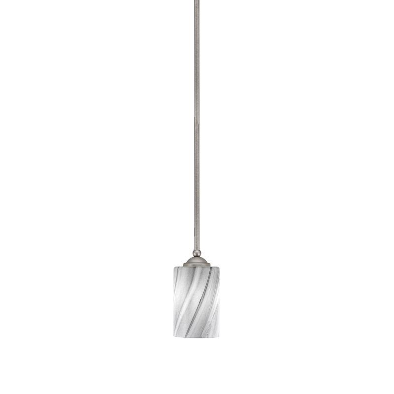 Mini-luminaire suspendu suspendu Zilo, fini graphite avec verre de 4 po, Graphite