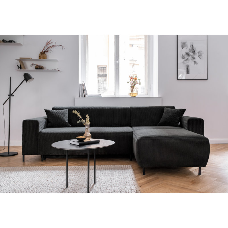 Cuddly Mia Corner Sofa Bed, Dark Grey