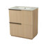 Meuble-lavabo de 30 po avec lavabo en céramique et tiroirs pleine extension, glissières de tiroir à fermeture en douceur, conception cannelée, naturel-258964957