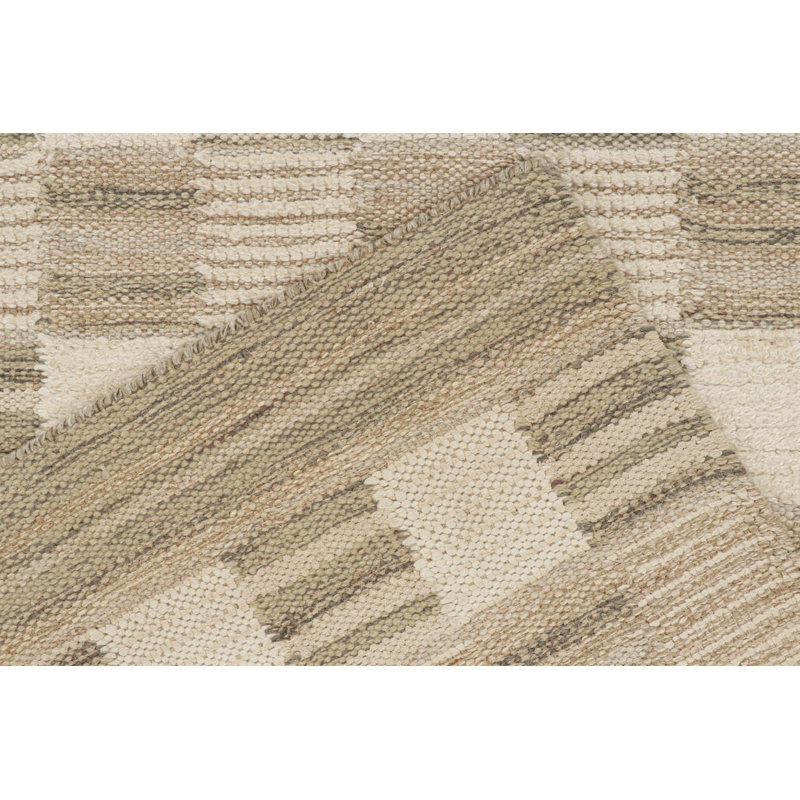 Scandinavian Wool Geometric Area Rug, Rectangle 9' x 12'
