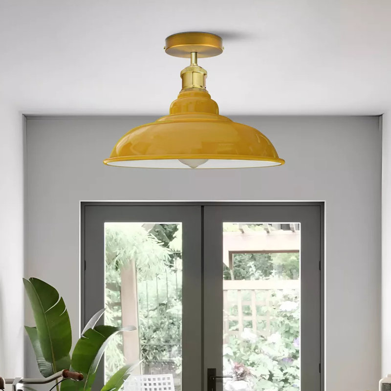 Zeke Flush Mount, Yellow, Yes