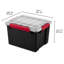 Boîte de rangement empilable Sterilite 8,5 gal avec joint et couvercle, noir, lot de 16-138097228-138097233